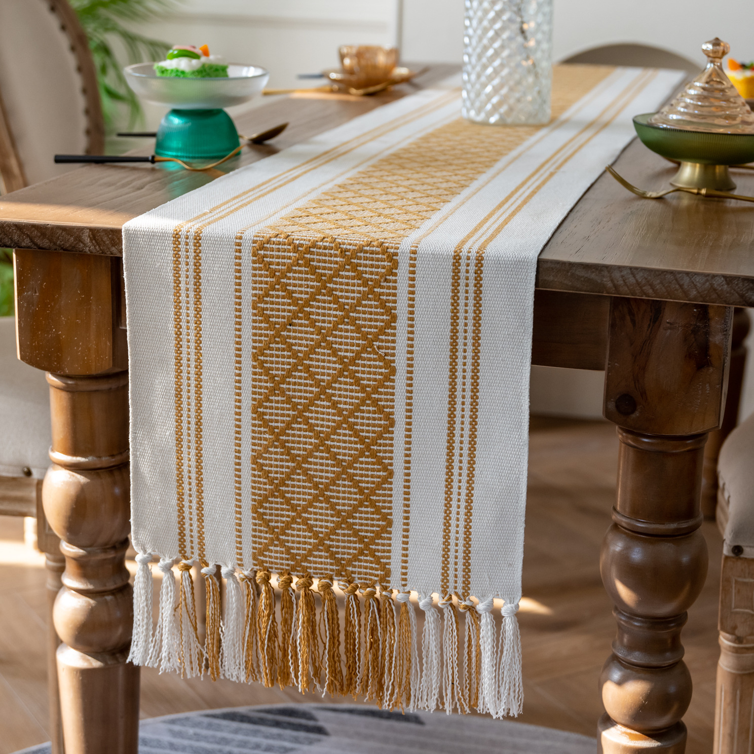 옐로우 그리드 (수제 테이블 플래그)