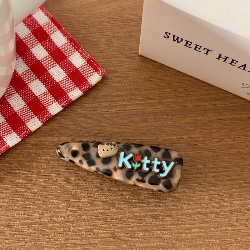 质感醋酸kitty豹纹发夹鸭嘴夹高级感碎发刘海夹侧边夹发卡发饰品|undefined