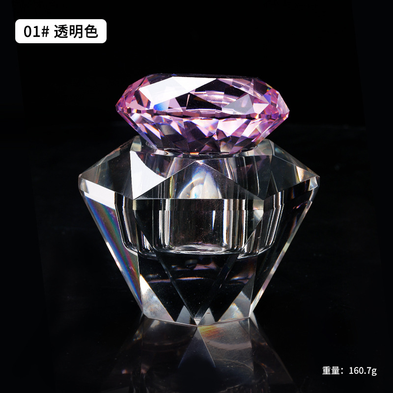 Nuevo estilo transfronterizo de alta calidad nail art bowknot taza de cristal cuadrada taza de lavado de lápices taza de cristal líquido