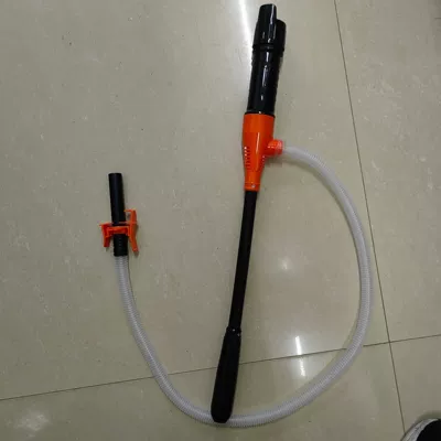 Detachable Electric Water Pump, Oil Suction Pipe, Portable Electric Oil Pump, Self-Driving Hose Oil Transfer Pump (Kempinq və səyahət) - orange-clip-white-tube
