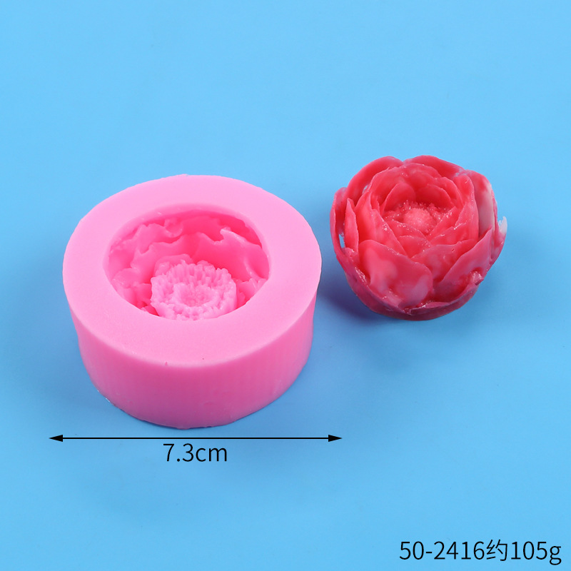 Molde de silicona para velas perfumadas con forma de rosa tridimensional, helado, mousse, pastel, tulipán, girasol y peonía.