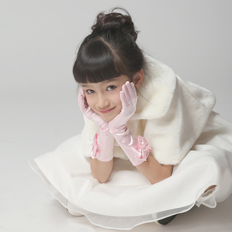 Muchacha de La Flor guantes boda accesorios vestido los niños arco rendimiento Yi nuofang Ventas Directas la fábrica