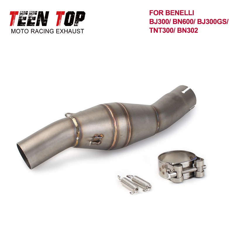 Modified Benelli Huanglong 300 Exhaust Pipe Middle Section Suitable for Benelli Bn302/Tnt300 51mm Interface