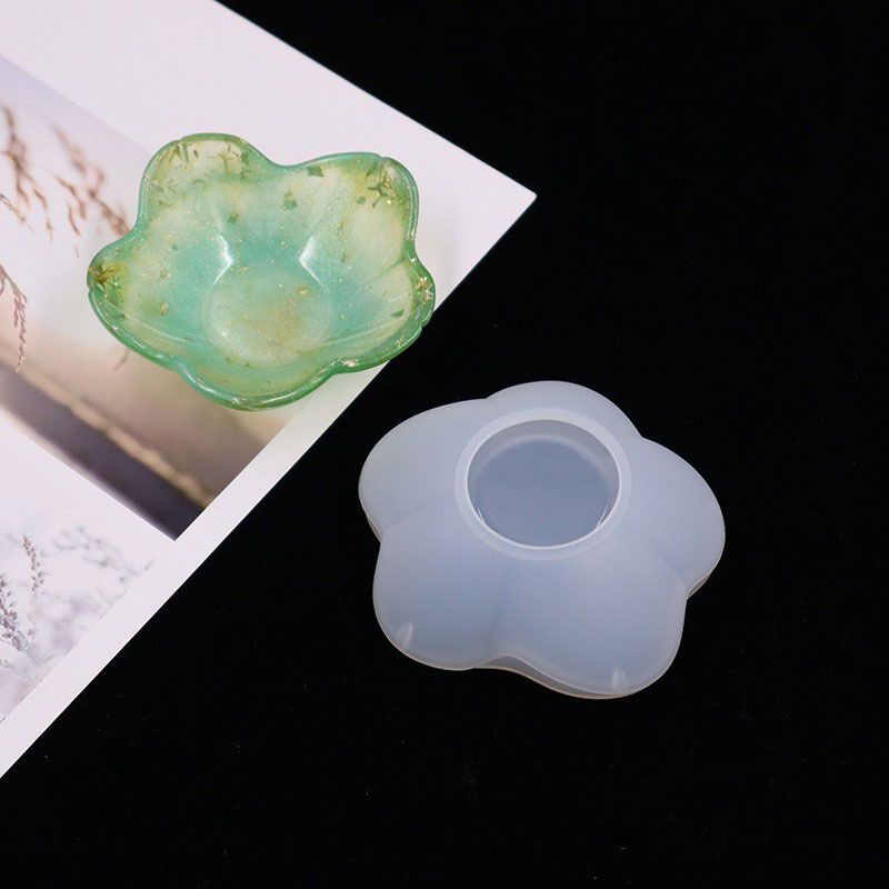 Love heart-shaped petal-shaped dish storage silicone mold cross-border DIY Crystal epoxy table decoration resin mold