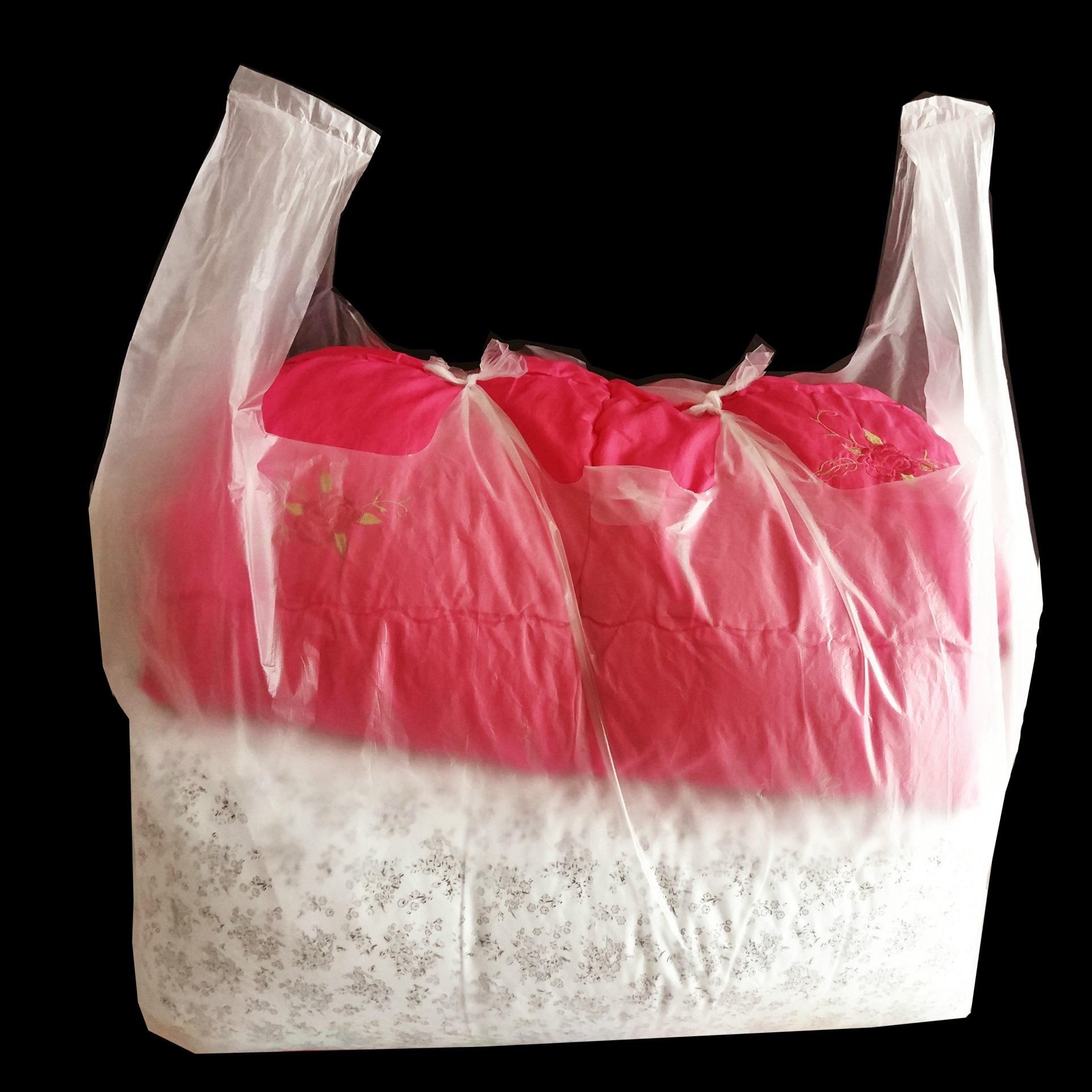 特大加厚透明手提袋子聚乙烯食品方便大号背心袋塑料袋搬家打包袋