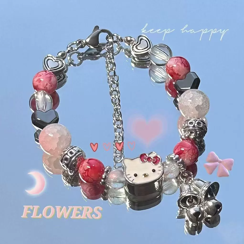 Маленькая красная книга того же KT Cat колокольчик браслет женская нишка дизайн высокого цвета мультяшные украшения для подарка подруги