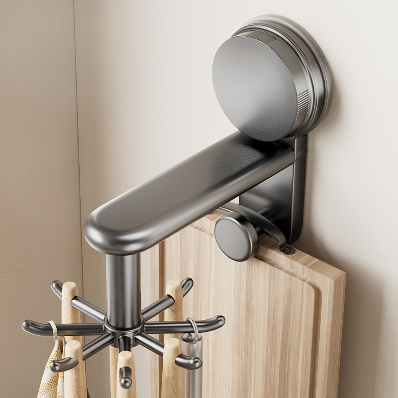 Powerful Suction Cup Rotating Hook Kitchen Punch-Free Wall-Mounted Kitchen Utensil Storage Rack Wall Shovel Spoon Cutting Board Hanger