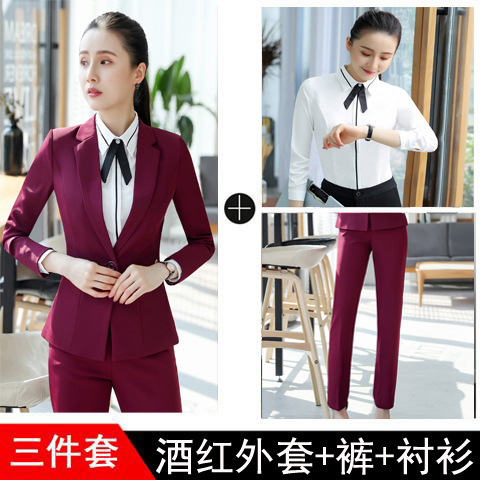 Бордовый) Куртка + Брюки + Белая Рубашка