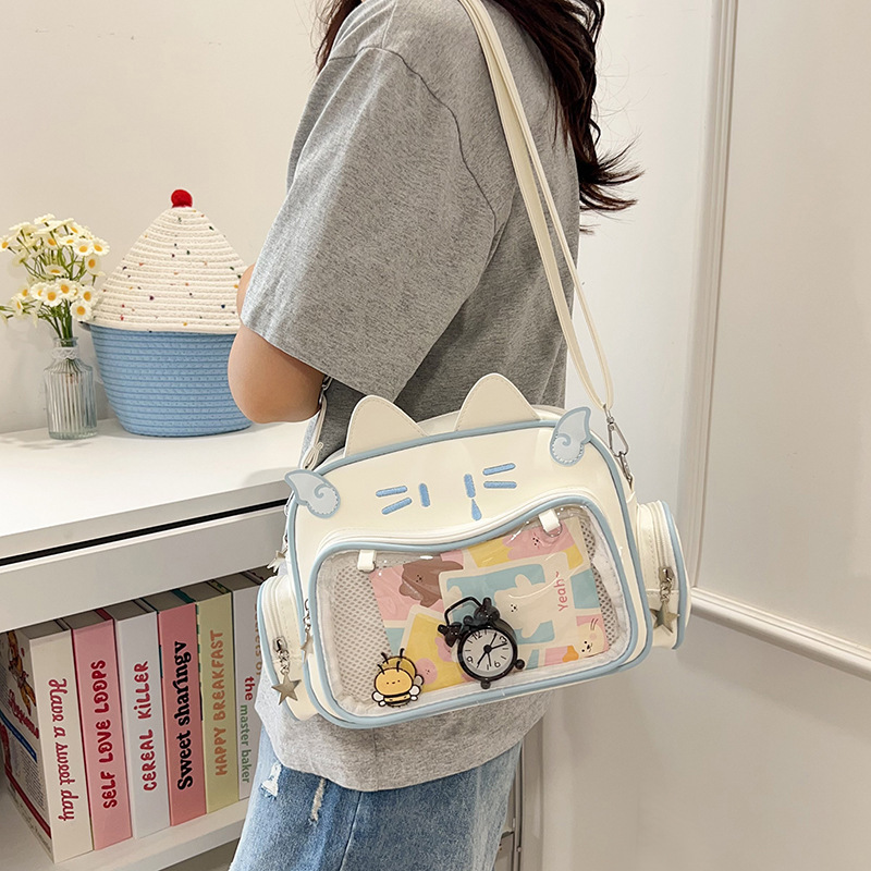 New Hot Girl Mechanical Meow Meow Pain Bag Backpack College Style Cute Multi-Use Commuting Single Crossbody Women's Bag Women