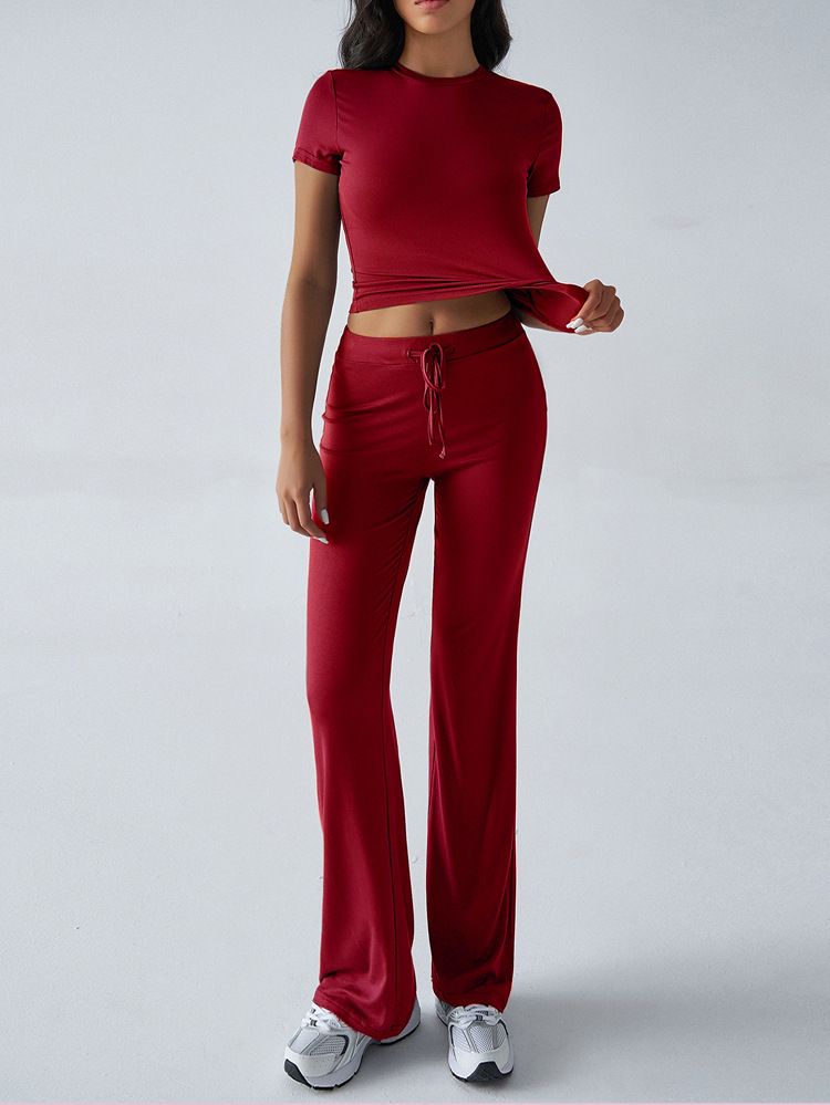 Conjunto de shorts elegante para mujer cuello redondo_voghion.com
