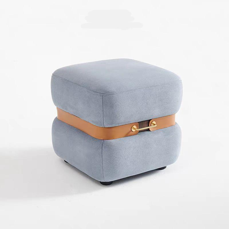Italian Light Luxury Casual Living Room Sofa Stool Bedroom Colorblock Dressing Stool Square Fabric Soft Bag Low Stool Shoe Changing Stool