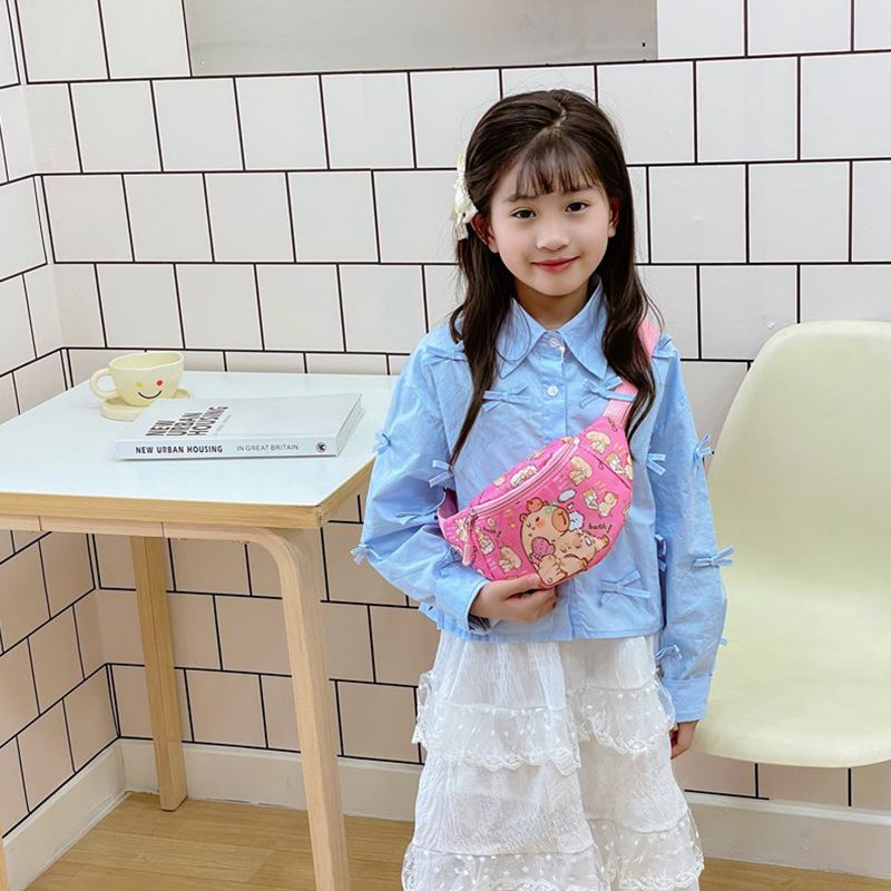 Bolso lindo para niña bolso de mensajero para niños de dibujos animados bolso de hombro para niña de estilo occidental salvaje bolso de pecho para niño al aire libre transfronterizo