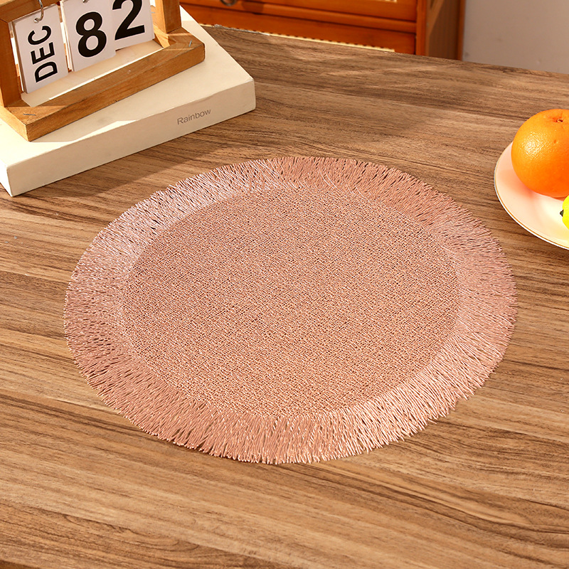 Alfombrilla de PVC redonda romántica francesa transfronteriza Alfombrilla de aislamiento de café Alfombrilla de aislamiento de restaurante de lujo ligero de alta calidad Alfombrilla impermeable