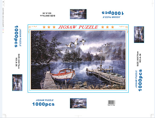 Rompecabezas para adultos 1000 piezas de papel dibujos animados paisaje alta dificultad cerebro quema juego juguetes educativos puesto en el mercado nocturno pequeños productos