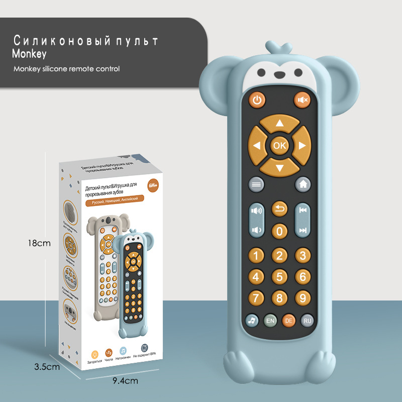 Ruso bebé simulación TV control remoto música para niños aprendizaje en inglés control remoto educativo cognitivo juguete educativo