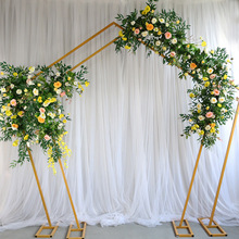 新款婚庆道具铁艺异形拱门室外婚礼几何五边形装饰背景舞台拱门