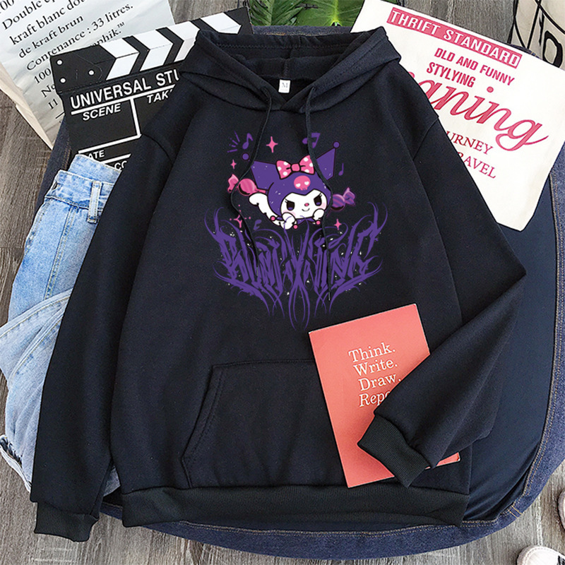 Harajuku Cartoon Cute Funny Printed Witch Hoodie Autumn Street Wear Super plus size Sweet Girl Hoodie
