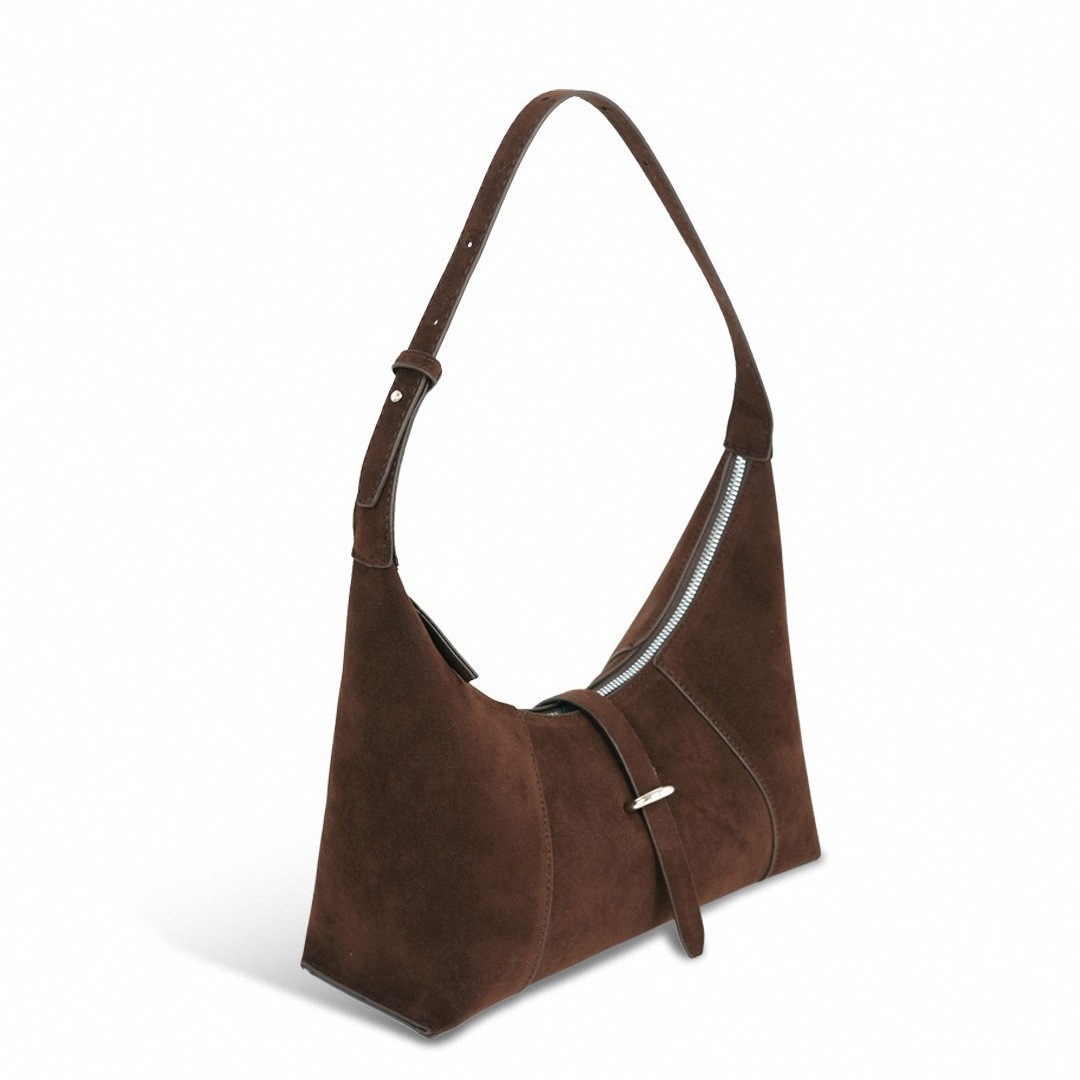 Niche Suede Hobo Underarm Bag For Women Retro Versatile Lunchbox Bag 2025 Autumn/Winter New Single Shoulder Crossbody Pillow Bag - Thumbnail 4