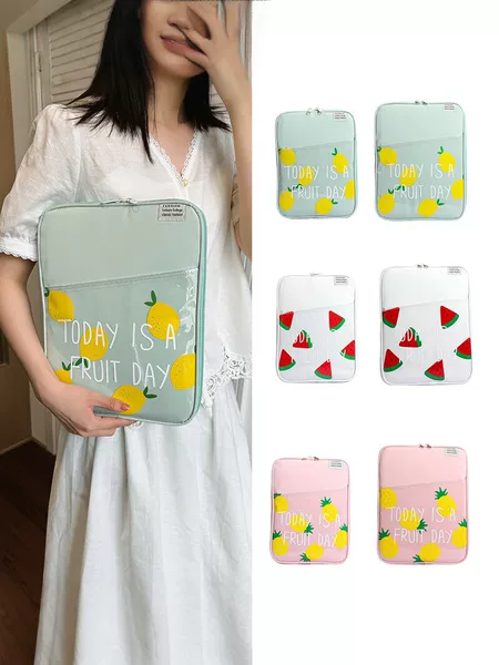 Fruit-pattern tablet bag 11inch inner sleeve suitable for iPad protective case with pen slot storage design