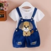 Suspenders, shorts, small bell