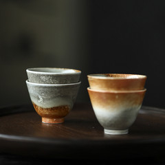 Jingdezhen Gongfu Tea Cup Owner Cup Thin-walled Log-colored Tea Bowl Single Cup Small Tea Cup Tea Tasting Cup Ceramic Tea Set Tea Lamp