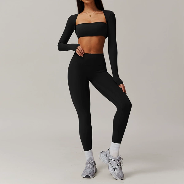 9142 long sleeves + 8075 bra + 8518 trousers High-end black