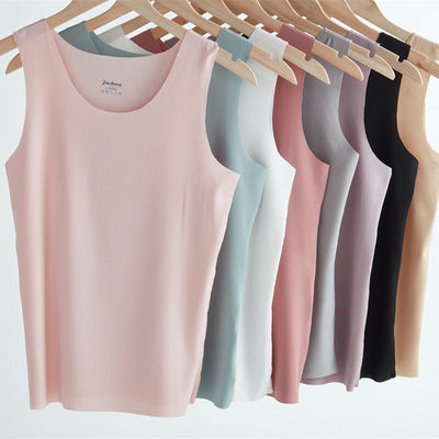 女士贴身背心无痕罗纹吊带纯色内搭修身圆领内搭螺纹打底衫春夏季