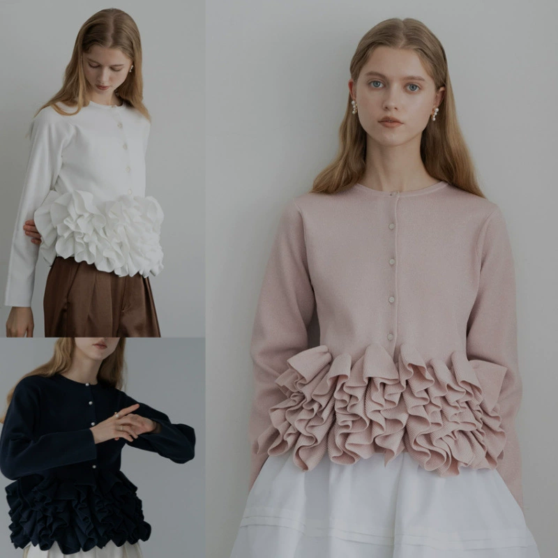 Рубашка с длинным рукавом, кардиган, свитер, пиджак, стиль Chanel, кросс-граничная торговля