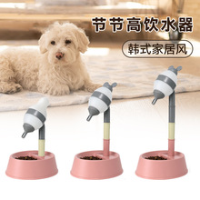爆款立式宠物饮水器滚珠舔舐喝水碗猫喂食器狗食盆宠物水壶节节高