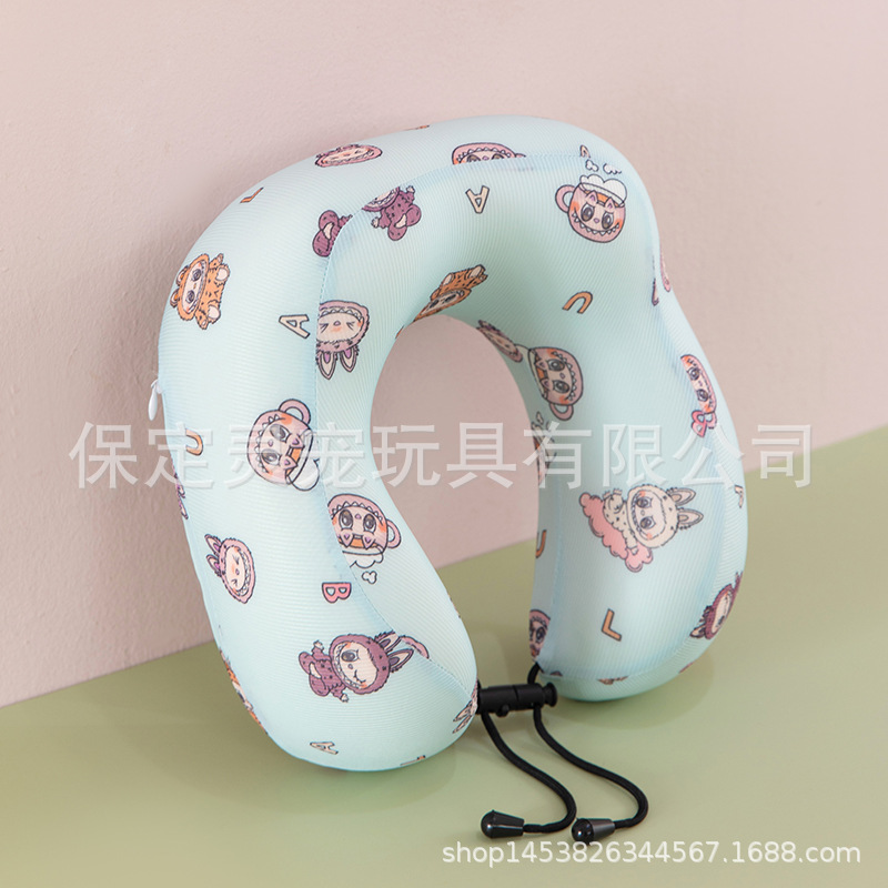 Almohada en forma de U de algodón con memoria de color sólido Almohada redonda para el cuello de viaje Almohada en forma de U de algodón con memoria cabeza con logotipo impreso al por mayor image 15