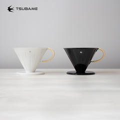 日本輸入 TSUBAME 手淹れコーヒーフィルターカップ V60 ファンネル籐エナメルコーヒーフィルター器具