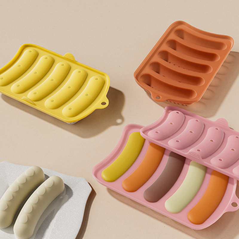 Cross-Border New Silicone DIY Egg Sausage Box Hot Dog Mold Baby Food Supplement Tool Food-Grade Silicone Sausage Mold