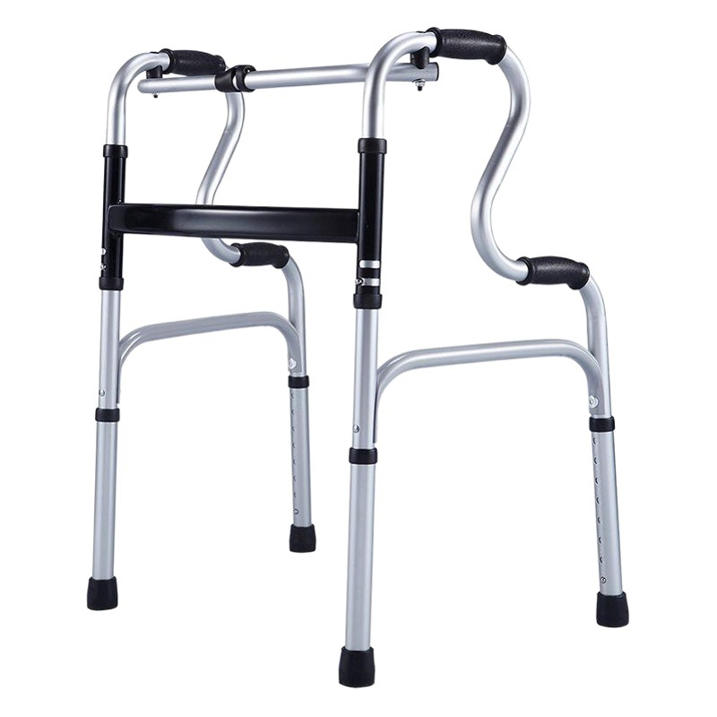 Aleación de aluminio caminar ayuda altura ajustable caminar ayuda para los ancianos ligero plegable muleta auxiliar pie caminar polea