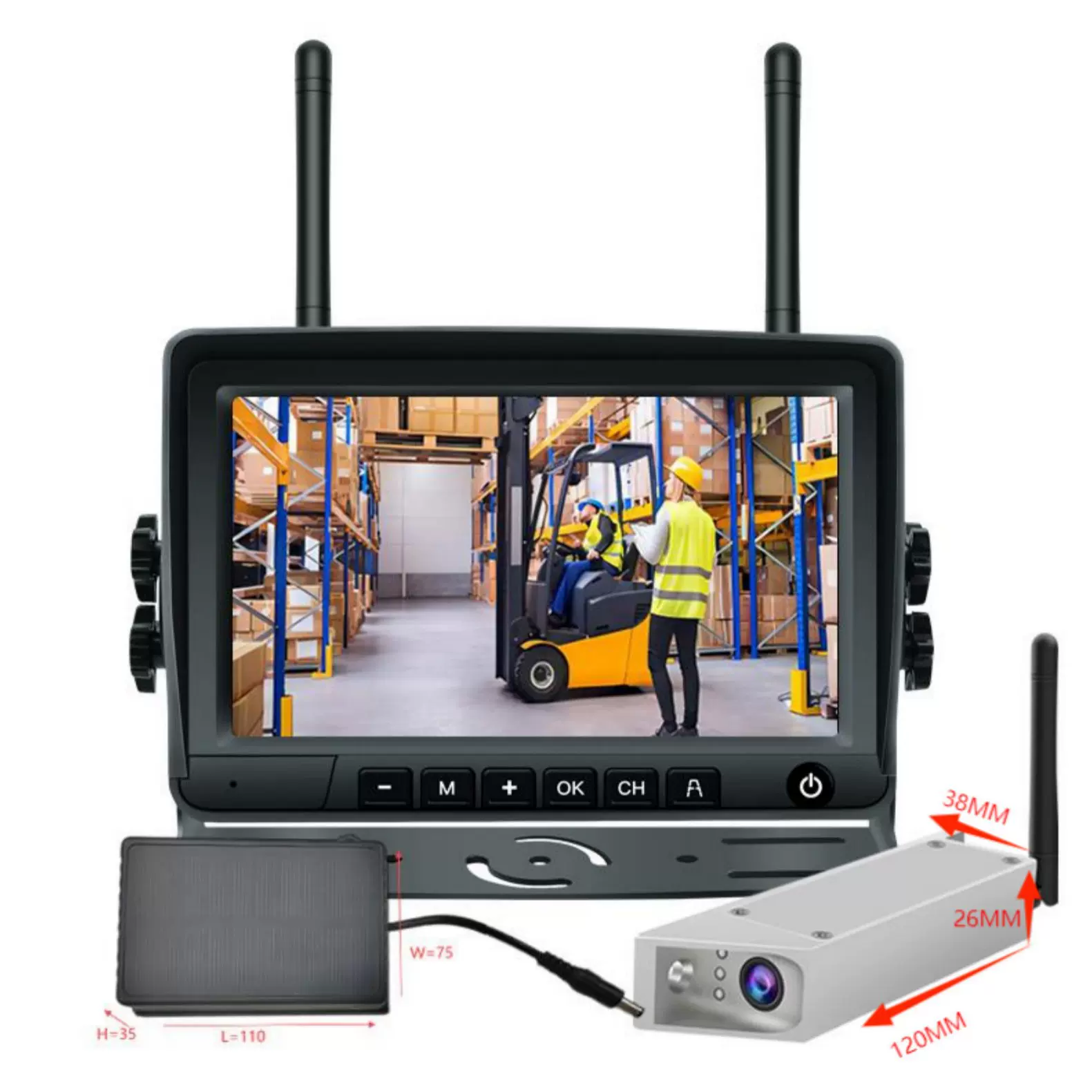 防撞预警叉车倒车雷达影像工程机械车抗干扰左右后置安防系统厂家