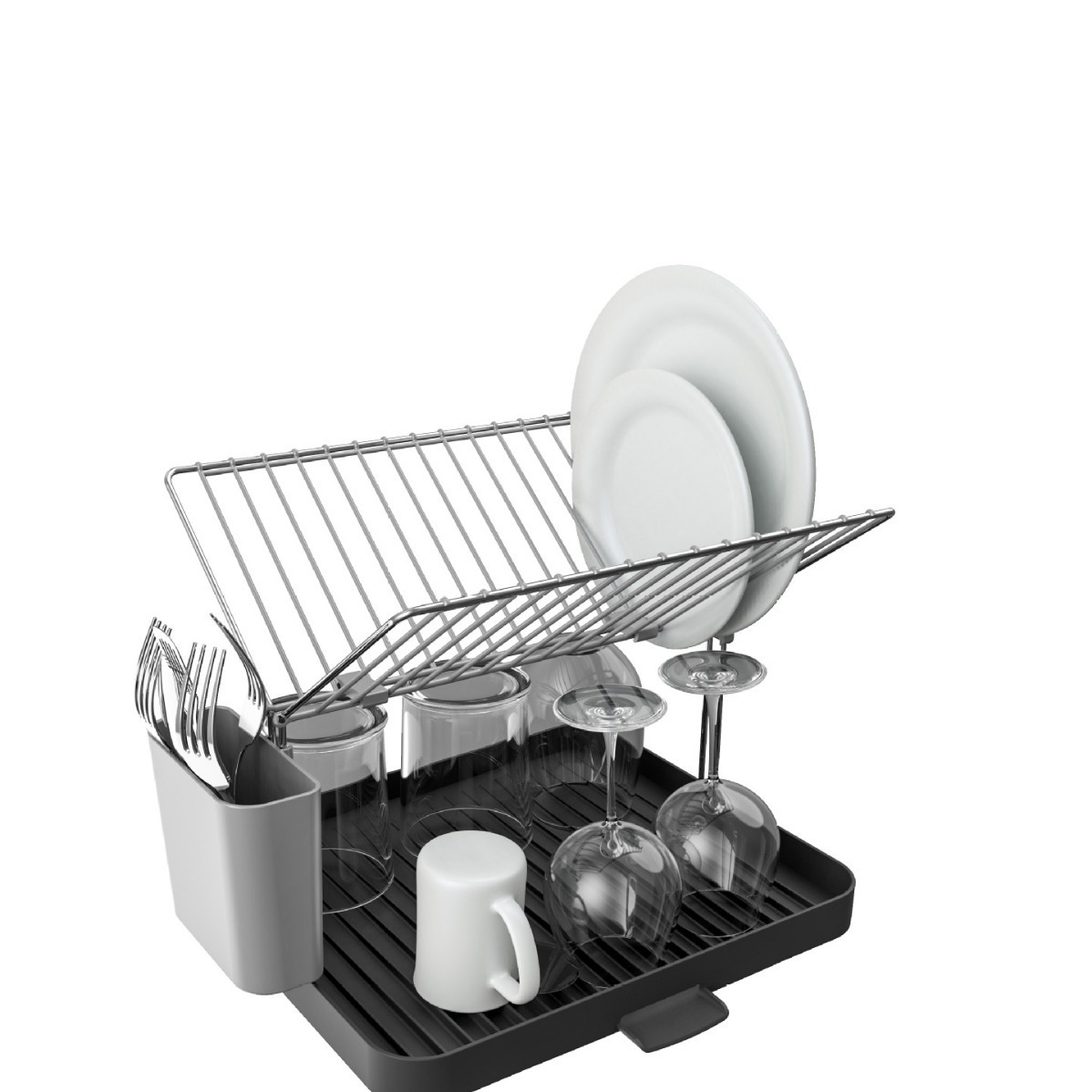 Platos de cocina Rejilla de drenaje de utensilios de almacenamiento de platos Rejilla en capas Platos de acero inoxidable Rejilla de drenaje de escritorio