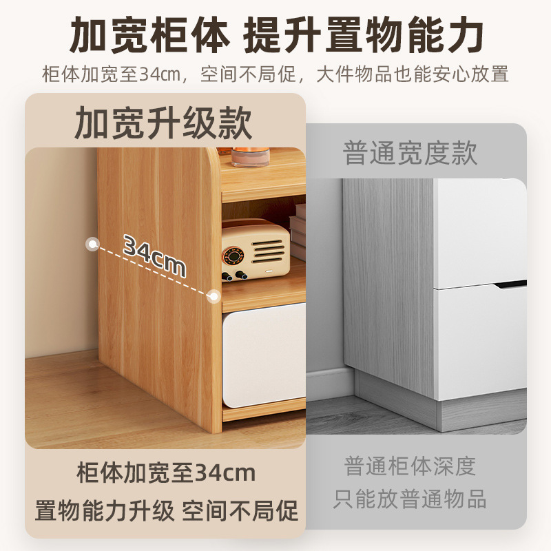 床头柜出租房简约小型简易储物柜卧室家用收纳柜子床边柜置物架|undefined