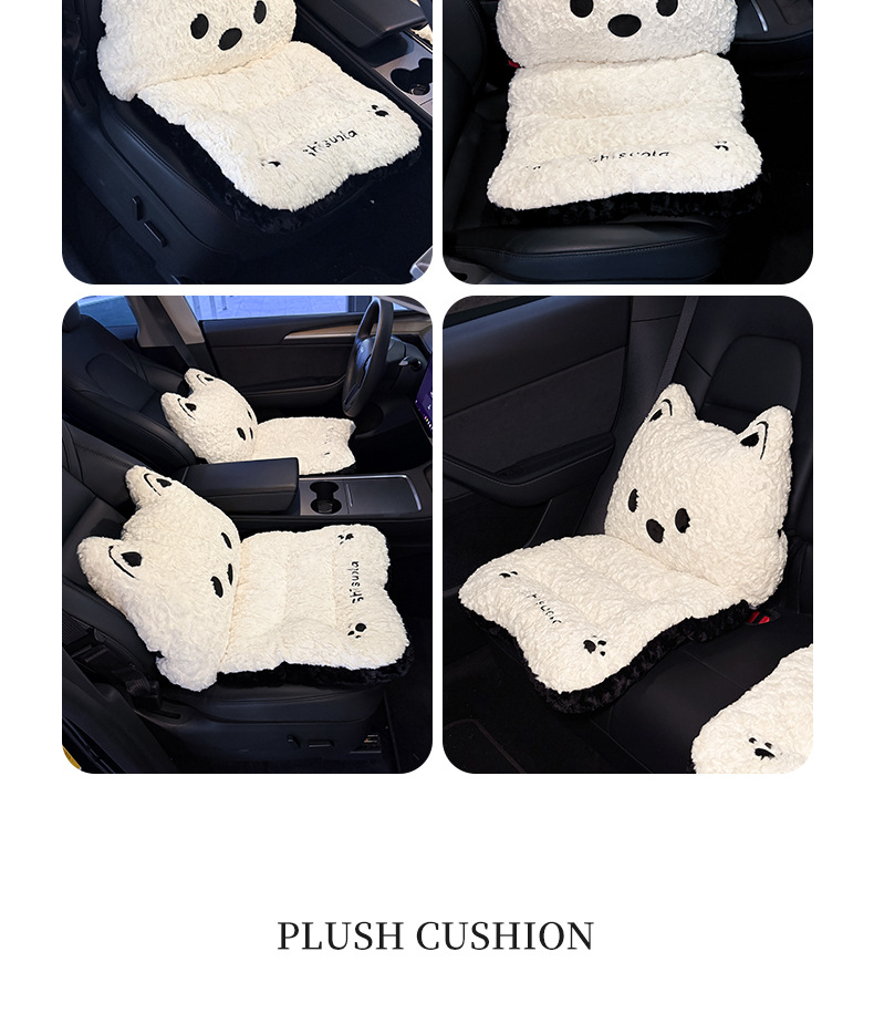 Cute Car Lumbar Cushion Integrated Cartoon Car Cushion Comfortable Car Cushion Neck Pillow Interior Supplies for Women