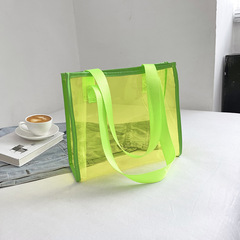 質感包包大容量女士單肩包休閒果凍透明包2023夏新款時尚托特大包