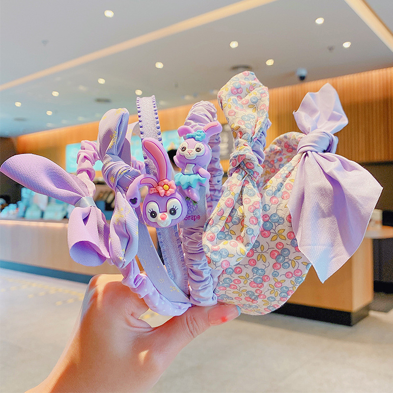 De tres piezas de los niños de la estrella Delu diadema niñas banda para el cabello las niñas no lastiman el cabello roto diadema antideslizante banda para el cabello Mujer