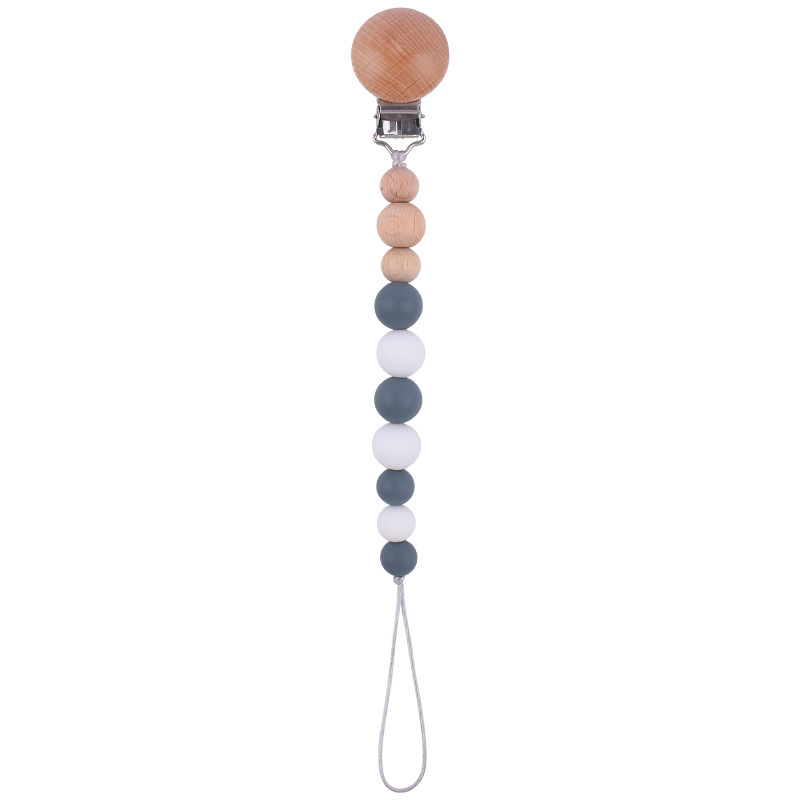 Suministros para bebés de haya ronda chupete clip calmante bebé cuentas de silicona mordedura molar juguete cadena anti-caída