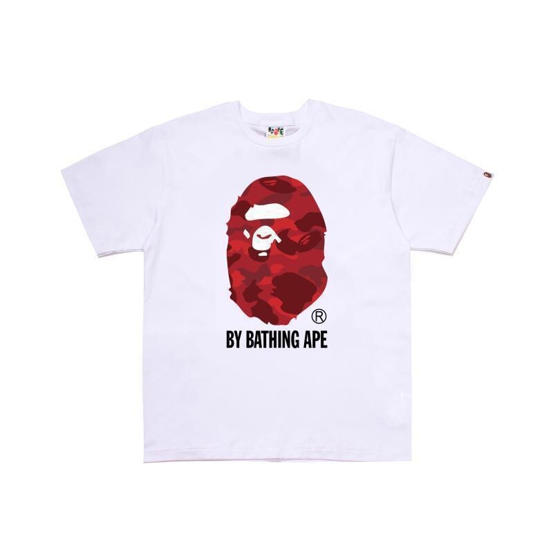 Bathing Ape Ape Head Print Loose Fit Unisex Casual Streetwear Short Sleeve T-Shirt Bathing Ape Ape Head Print Loose Fit Unisex Casual Streetwear Short Sleeve T-Shirt