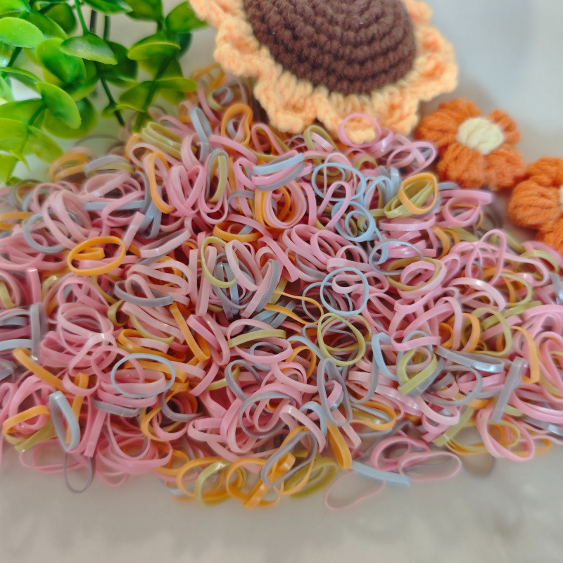 儿童一次性拇指橡皮筋女孩扎头发头绳发圈宝宝发绳头饰发饰彩色厚