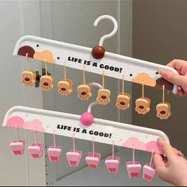 卡通可爱小熊袜夹多夹子晾晒夹宿舍阳台晾衣架多功能宝宝挂衣架
