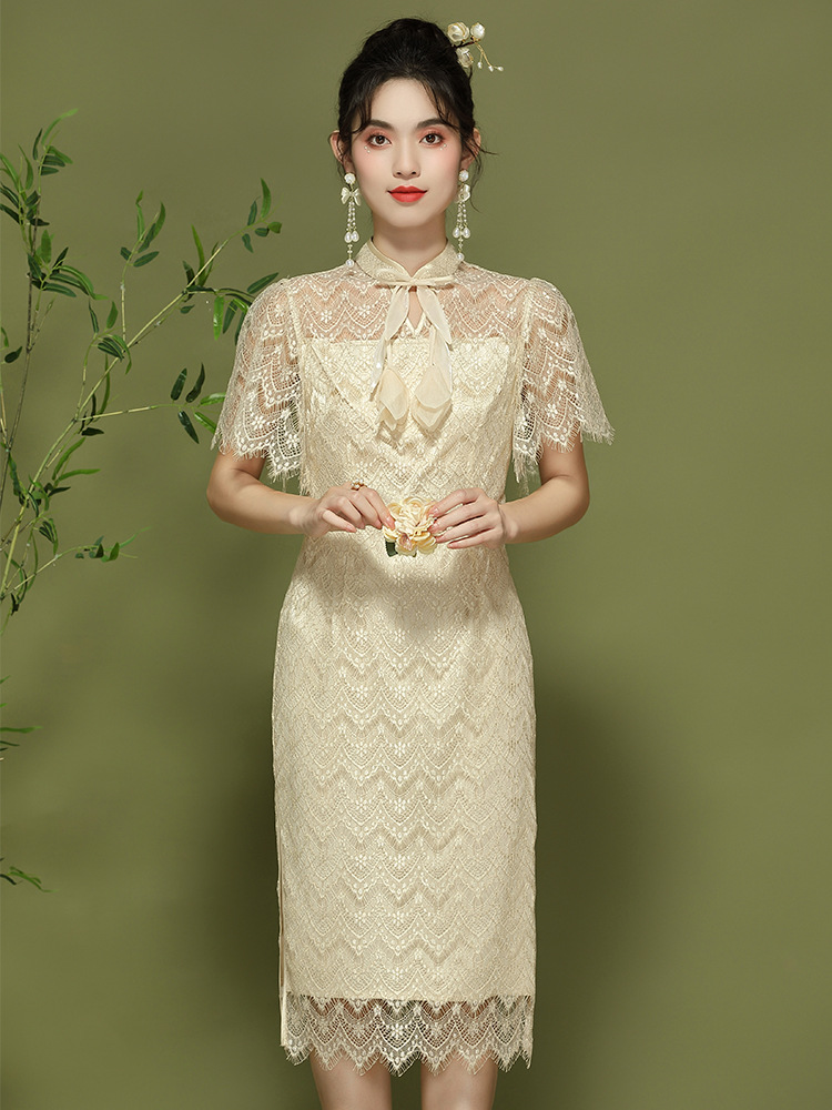 Summer lace cheongsam