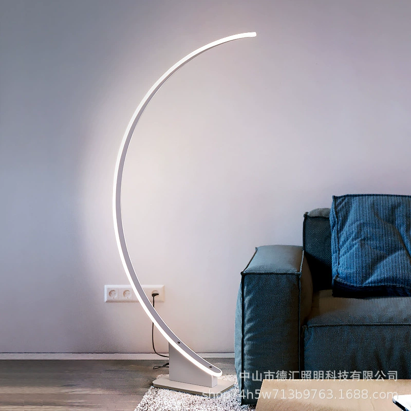 LED напольная лампа для гостиной, современная и минималистичная подсветка, кривой настольный светильник