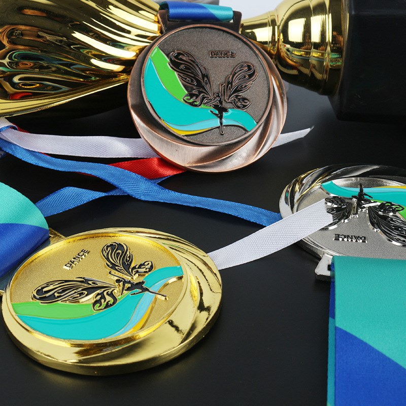 Medalla que hace el metal listado baile oro plata cobre juegos medalla competencia honor medalla conmemorativa Premio haciendo