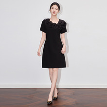 2509606-奢感高货精致正式场合礼服裙立体荷叶边连衣裙南油女夏款