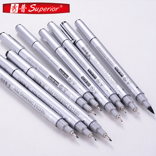 Xiupu MS-807A silver waterproof ultra-fine needle pen comic drawing hook pen set