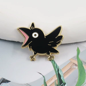 Black Crow Badge Cute Cartoon Bird Brooch Animal Enamel Pin Creative Backpack Decoration
