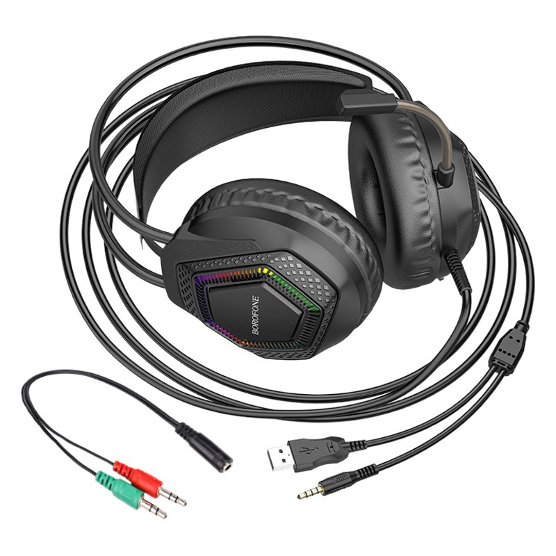 Borofone Bo105 New Head-Mounted Gaming Headset High-Quality Laptop Wired Headset Cross-Border